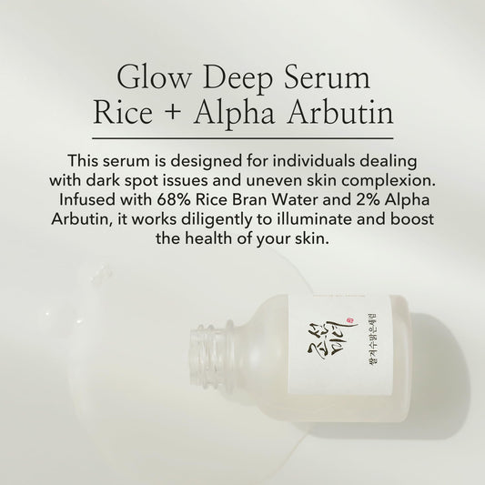 Beauty of Joseon Glow Deep Serum Rice Alpha-Arbutin for Uneven Dull Skin Tone, Daily Korean Skin Care for Men and Women 30ml, 1 fl.oz