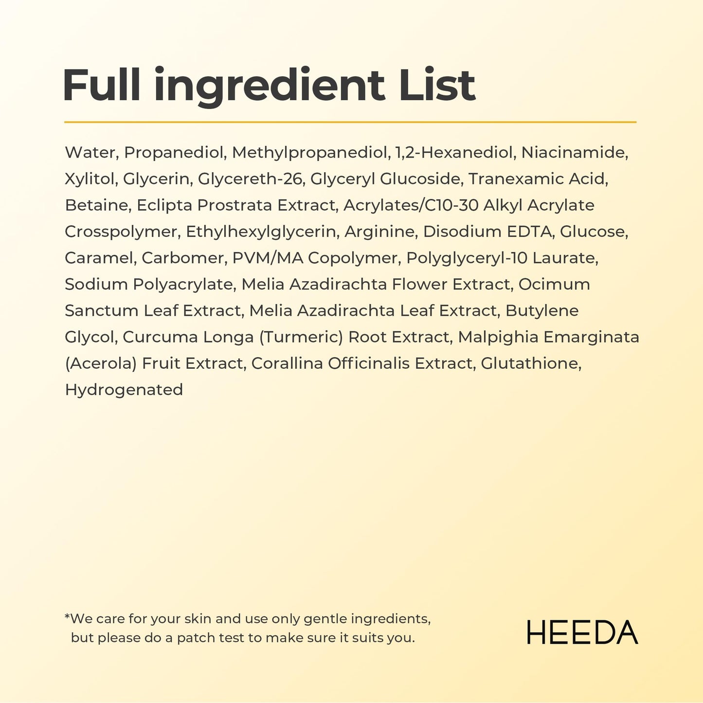 HEEDA Glutathione Even & Glow Serum, Niacinamide, Turmeric, Tranexamic Acid, Glass, Radiant, Balanced & Healthy-Looking Skin, Korean Skincare