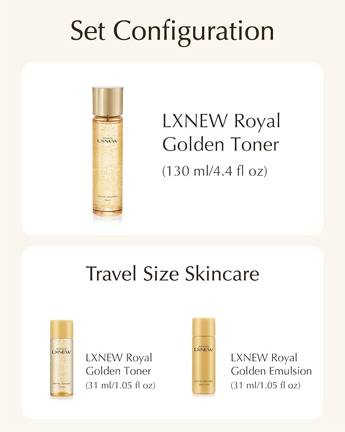 ISA KNOX LXNEW Royal Golden Toner Set (6.5fl oz) - Luxury Gift Set for Ultimate Facial Care for Rejuvenation and Youthful skin by LG Beauty. Royal Peptides & Jelly, Niacinamide, Propolis.