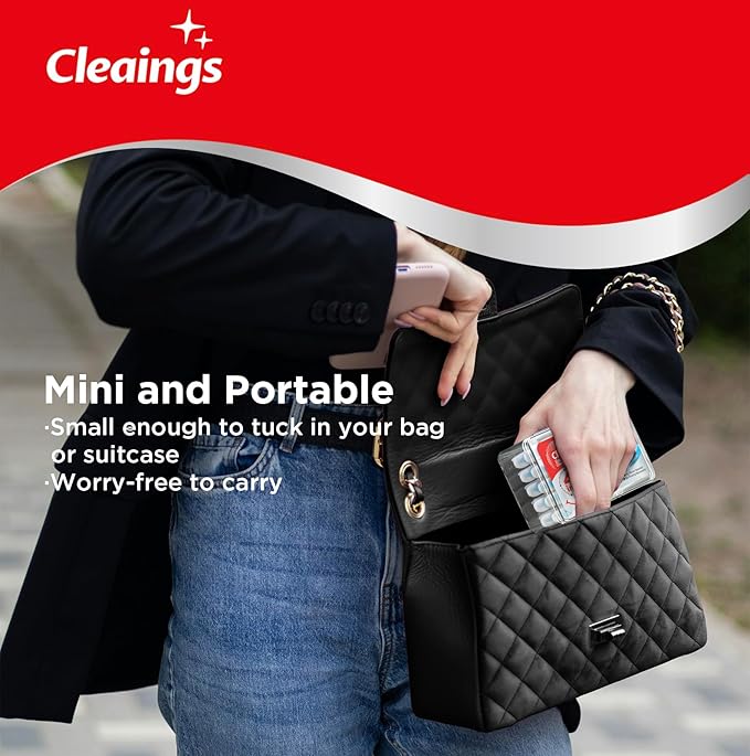 cleaings® Disposable Toothbrushes with Toothpaste Mini Travel Oral Care, 4-in-1 (Mini Brushes+Toothpaste+Tongue Scraper+Pick) Portable for Work,Camping Essentials(Intense Mint), 24 Count (Pack of 1)