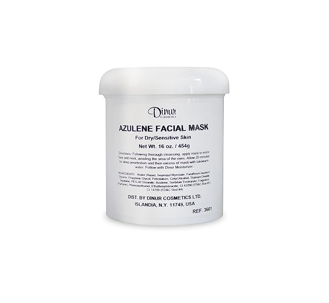 Azulene Facial Mask Ultra Hydrating for Dry & Sensitive Skin Moisturizing and Soothing Treatment Rejuvenates Skin Cells 16 oz. 450 ml.