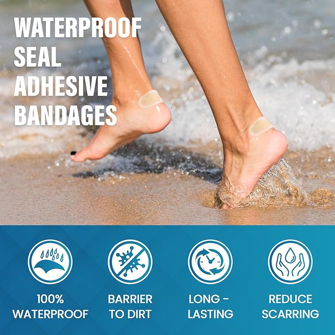 Hydrocolloid Gel Blister Bandages Pads - Kimihome 23ct Water Resistant Blisters Bandages - Adhesive Blister Pads for Heel, Foot, Toe - Gel Blister Chshions for Prevention & Recovery (Spot Pack)