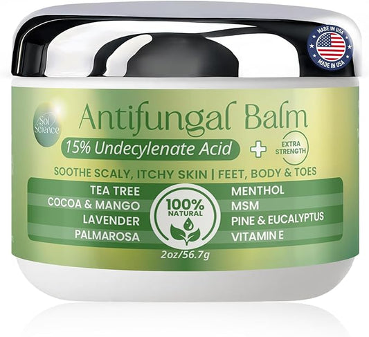 PURPLE CANYON Anti Fungal Balm with 15% Undecylenic Acid – Natural Antifungal Cream for Athletes Foot, Jock Itch & Ringworm – Soothing Relief with Tea Tree, Menthol & Healing Essential Oils