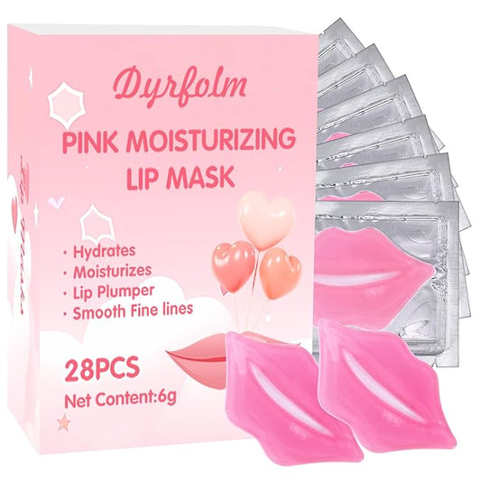 28 PCS Lip Mask,Collagen Crystal Lip Lips