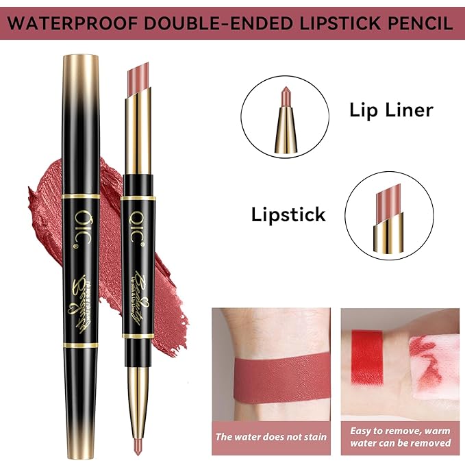 Bean Pink Lip Liner and Lipstick for Women, Long