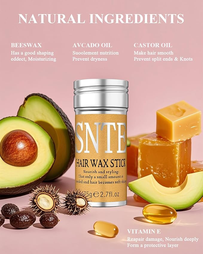 Hair Wax Stick Slick Back Hair Brush Set – Flyaway & Frizz Control for Sleek Ponytails, Buns, and Updos – Hair Accessories for Ballet, Dance Recitals, and Gifts