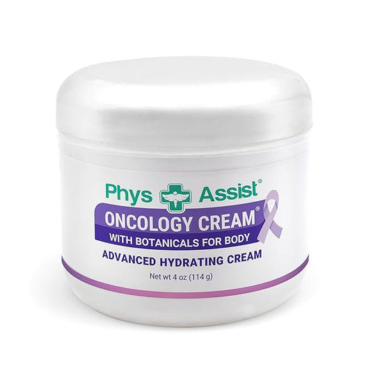 PhysAssist - Oncology Body Cream with Botanicals, 4 oz. Soothing and Hydrating to Stressed Skin. Made with Oils of Lavender, Calendula, and Peppermint. Non-Irritant, Clinically Tested.
