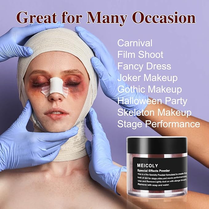 MEICOLY Brown Special Effects Powder,Ultrafine Loose Dirt Powder Halloween, 0.88Oz