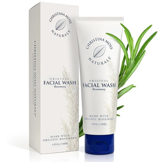 Christina Moss Naturals Face Wash for Women & Men – Gentle Facial Cleanser for All Skin Types, 80% Organic Face Wash & Gel Cleanser for Daily Use, Non-toxic, Fragrance-, Paraben-, Sulfate-Free, 4 oz.