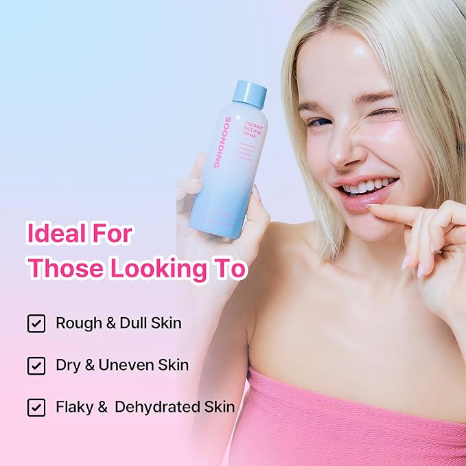 Coconut Rice Milk Toner | Calming Hydration, Smooth Skin Texture and Strengthen Skin Barrier with Rice, Panthenol, Ceramide, AHA | Fragrance-Free, Korean Skin Care (150ml/ 5.07 fl oz)