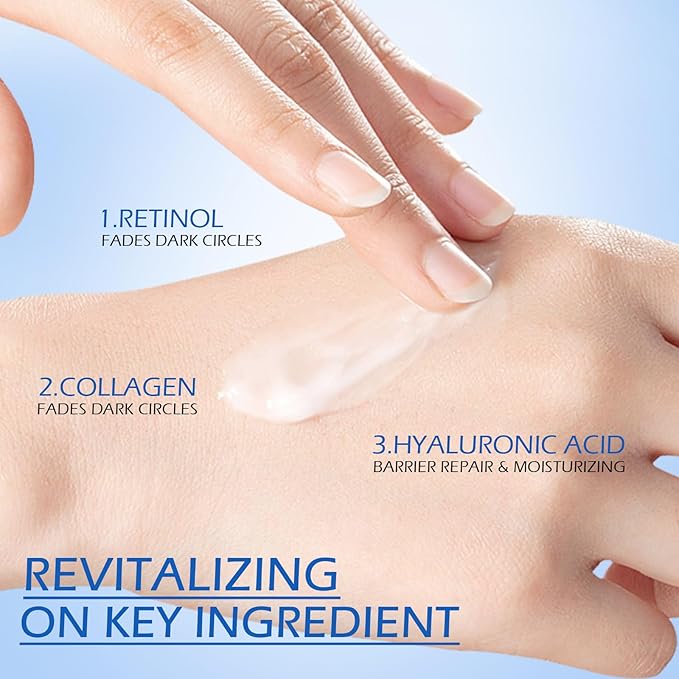 Retinol Eye Cream, Hydrating Under Eye Care Daily Wrinkle Cream, Infused with AHA30% to Smooth and Hydrate Skin, Eye Crea for Dark Circles Treatments, Reduce Under Eye Bags, Smooth Wrinkles