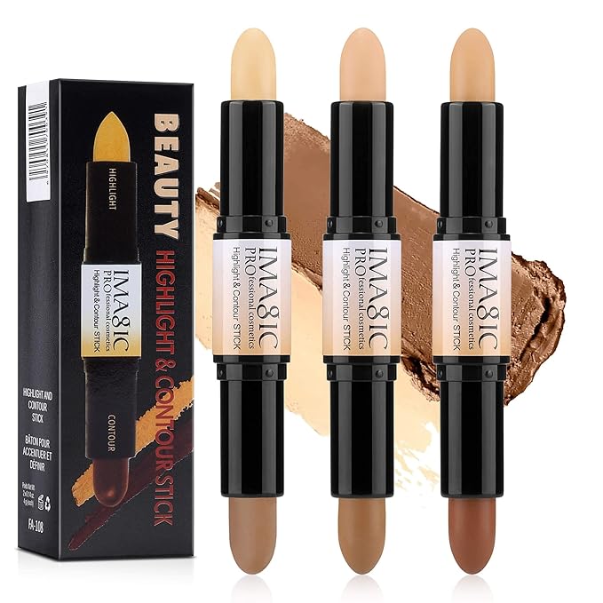6 Colors Highlight and Contour Stick,Dual-Ended Full Coverage Stick Set