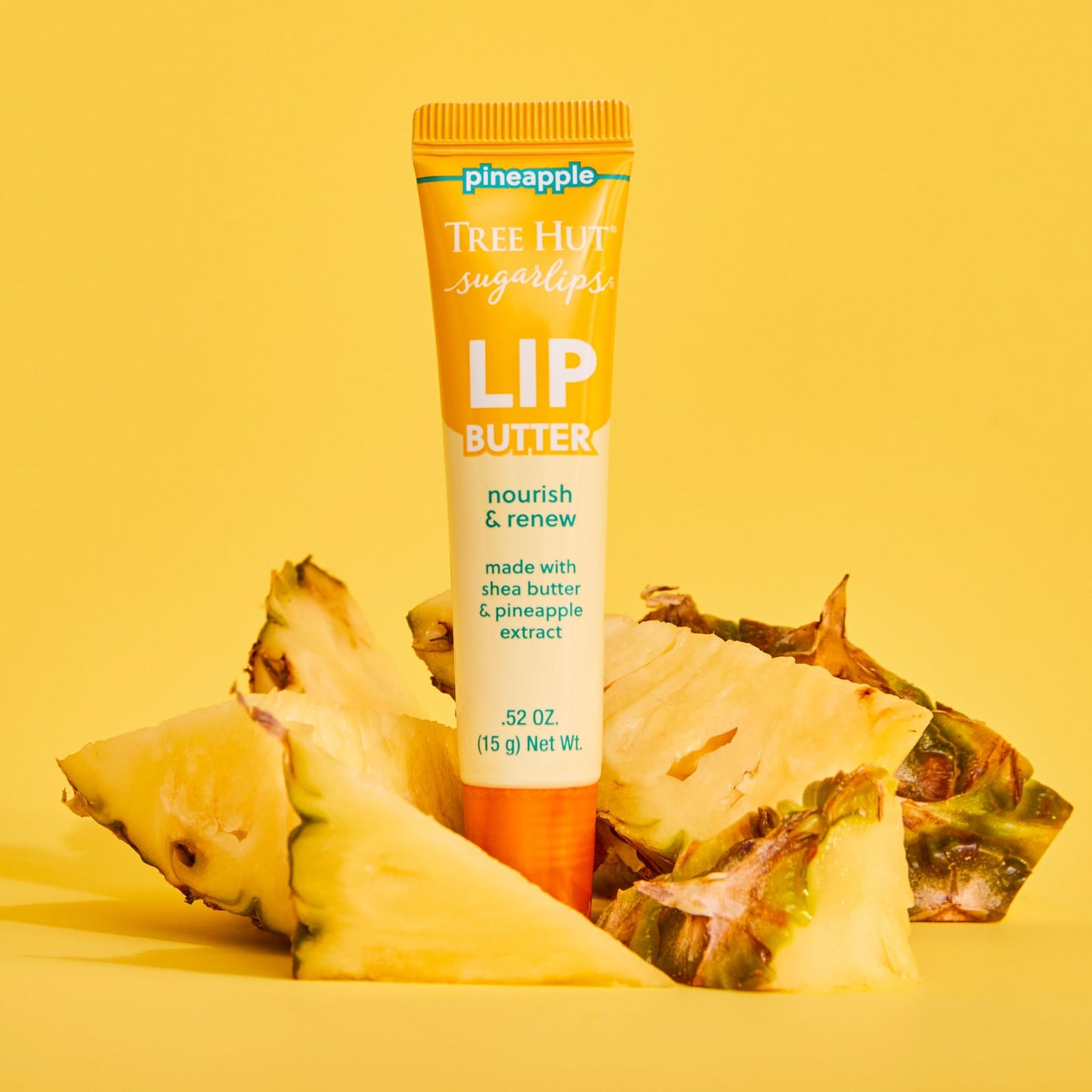 Tree Hut Sugarlips Pineapple Lip Butter, Lock in Moisture & Nourish Skin for Full, Hydrated Lips, 0.52 Fl oz.