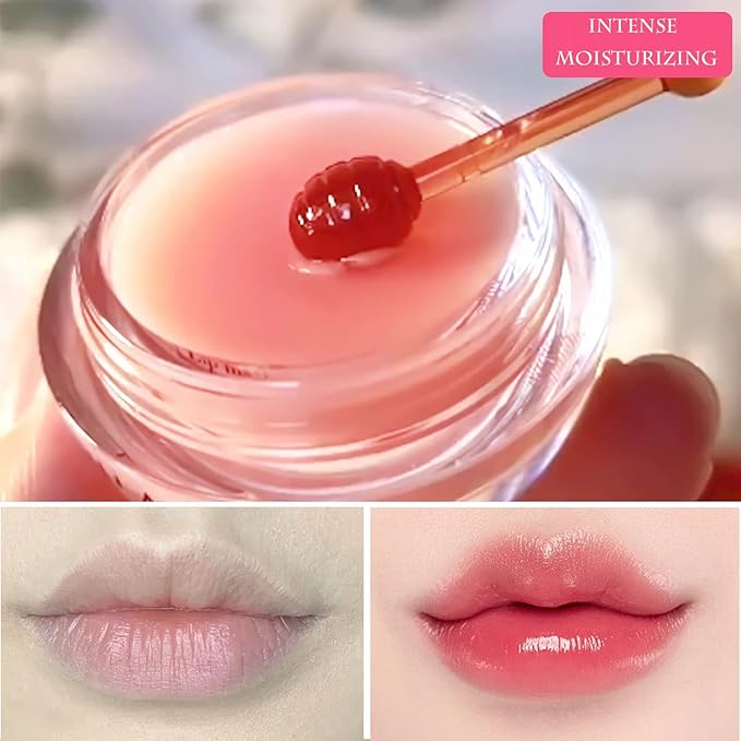 Bee Lip Balm Honey Pot, Strawberry