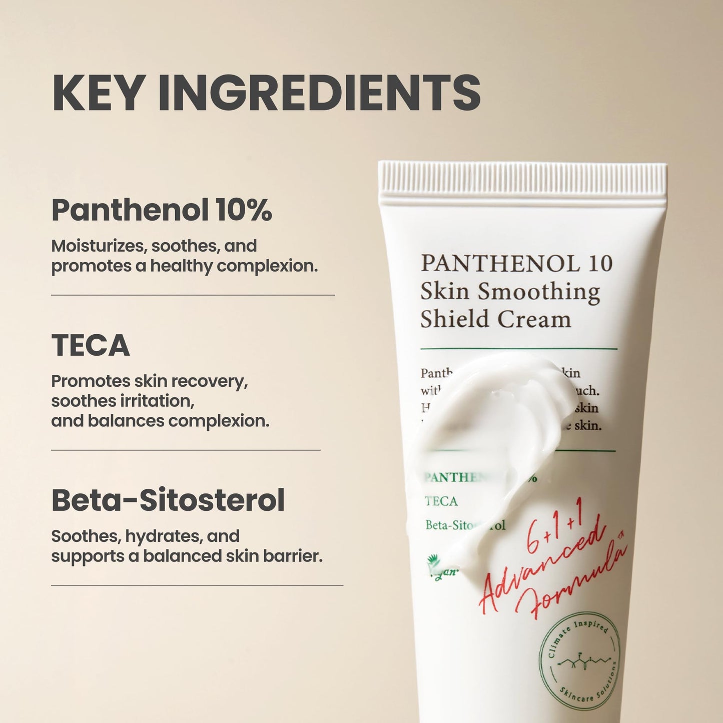 AXIS-Y Panthenol 10 Skin Smoothing Shield Cream - Daily Facial Moisturizer Barrier Cream for Long Lasting Hydration & Soothing - Vegan Korean Skin Care Face Lotion - 1.69 fl. oz.