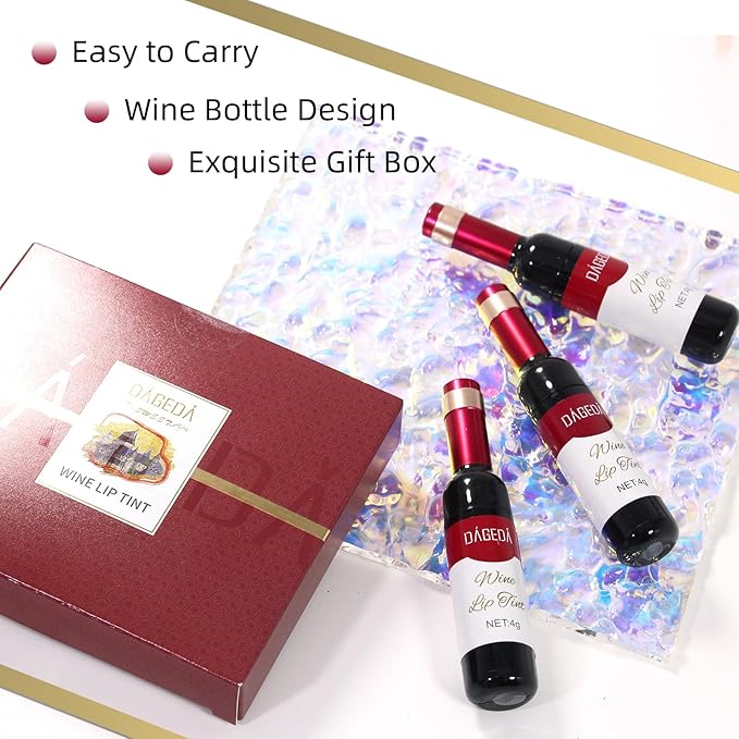 DAGEDA 6Pcs Wine Lip Tint, Lip Tint Stain Lip