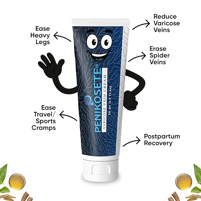 Varicose Veins Treatment | Natural Ayurvedic Cream for Legs with Ashwagandha | Spider Vein Removal Cream for Improved Circulation & Relief From Heavy Fatigued Legs | Non-Sticky