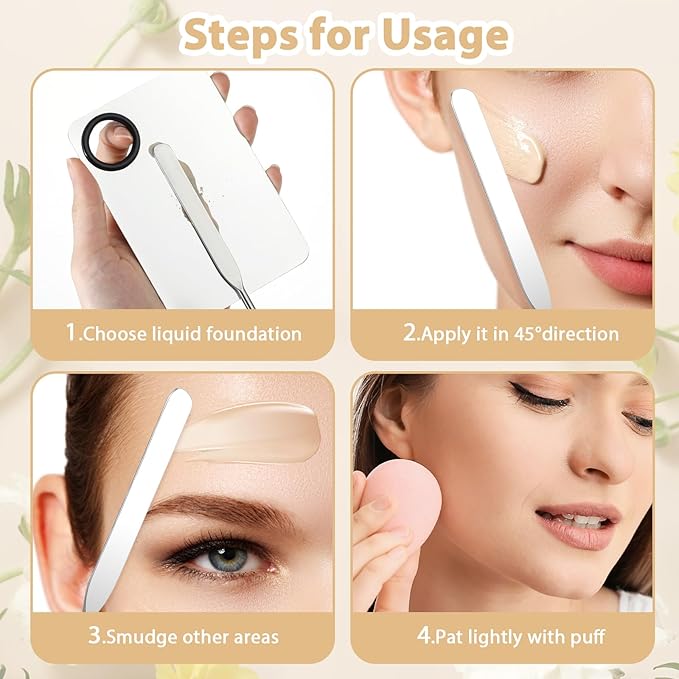 5 Pcs Makeup Spatula Korean Foundation Spatula Stainless