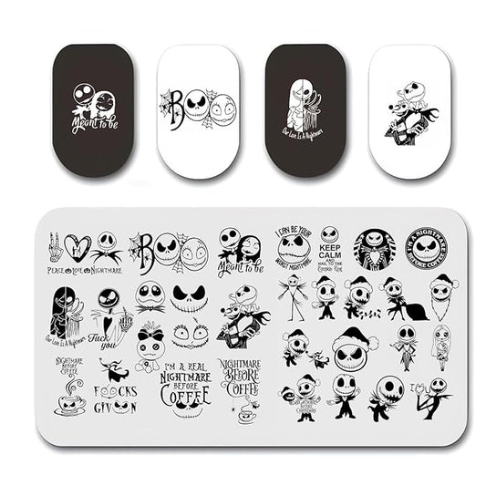 Halloween nail stamping plates terror