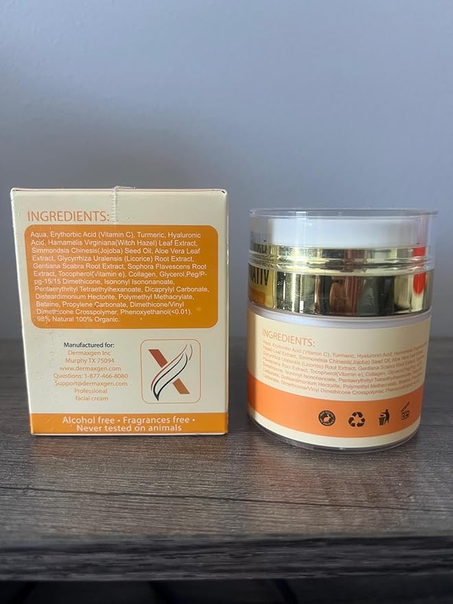 Turmeric Face Cream with 30% Vitamin C – Hydrating Glow Boosting Moisturizer for Normal, Dry, Oily, and Combination Skin – Organic Ingredients – 1.7 FL OZ