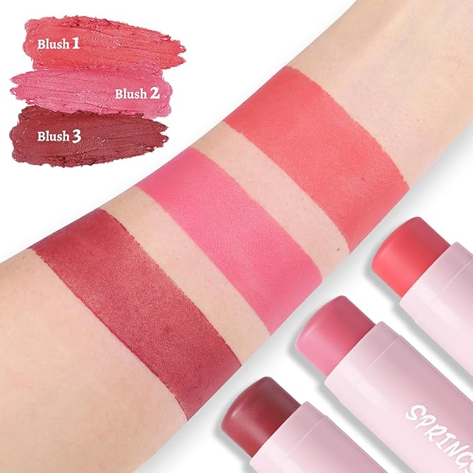 Face Stick Trio 3Pcs Multi-Use Makeup Blush Sticks,