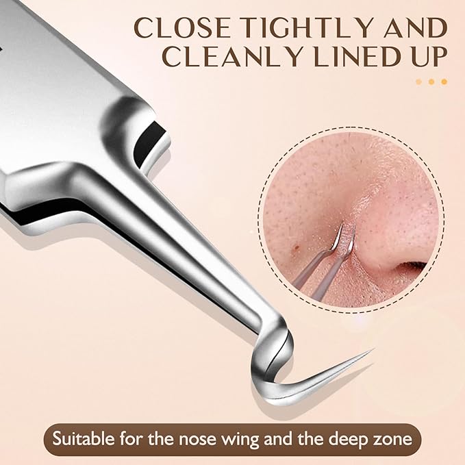 WSYUB Blackhead Tweezers, Pimple Popper Tool Kit, Blackhead Extractor,Ingrown Hair Tweezers, Blemish and Blackhead Removal Tools