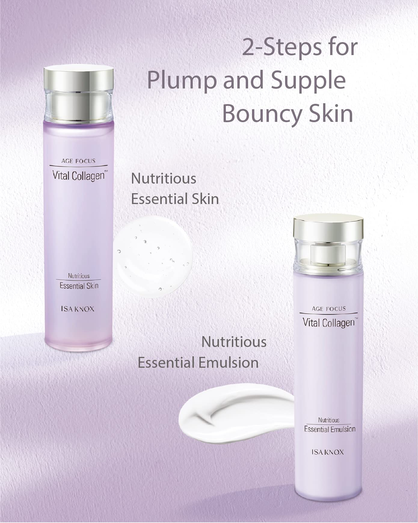 ISA KNOX AGE FOCUS VITAL COLLAGEN SKINCARE GIFT SET (370ml / 12.51 Fl Oz) - Korean Luxury Premium High-end Skin Toner, Emulsion Lotion, Cream by LG BEAUTY. Hydrolyzed Collagen,