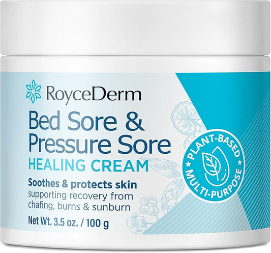 Bed and Pressure Sore Treatment Cream: Fast Healing Cream for Chafed Skin and Pressure Ulcers on Legs & Buttocks - Pressure Sore Relief for Bedridden, Elderly and Amputees - with Calendula - 3.5OZ