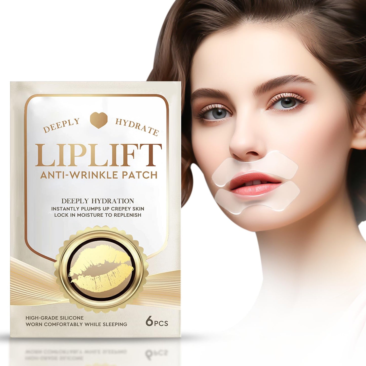 Hajoyful Anti Wrinkle Patches for Lip, Smile Line patches, Silicone Sticker for Smooth Fine Lines, Collagen Mask for Lip Lift, Fast Acting