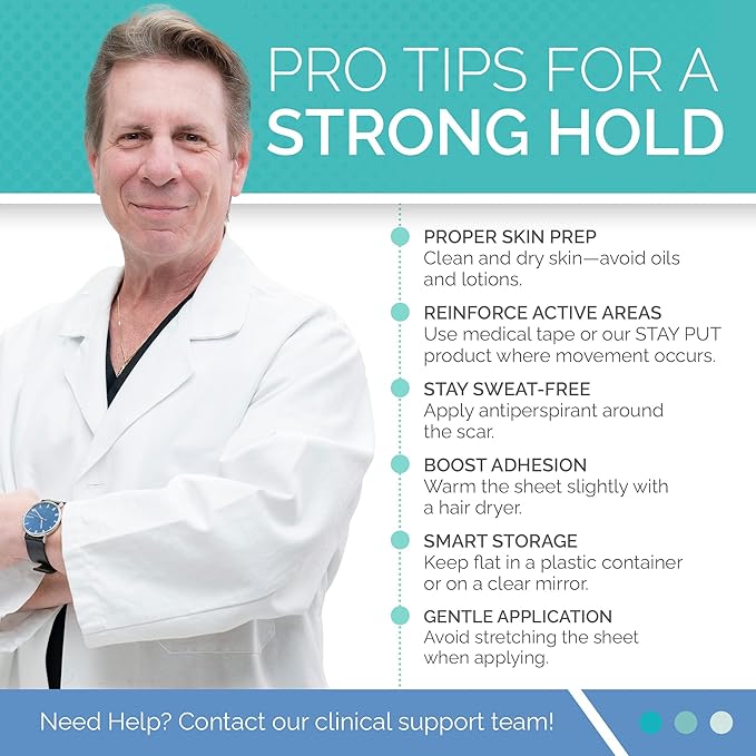 Fade Away Scars - Original Silicone Scar Sheeting Roll- Custom Size Medical Grade- Effective Silicone Scar Sheets, Strips and Patches for Scars, Surgical Scar Tape, Silicone Scar Sheets.