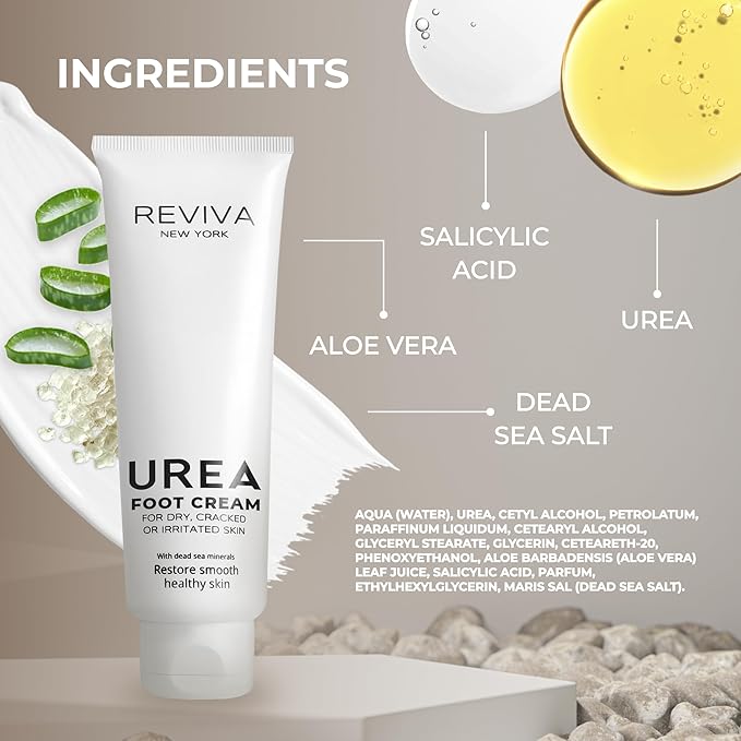 Foot Cream with Urea , Salicylic Acid & Dead Sea Minerals – Intensive Foot Cream for Dry, Cracked Heels & Feet, Callus Remover & Toenail Softener – Deep Moisturizing & Skin Repair for Cracked Feet