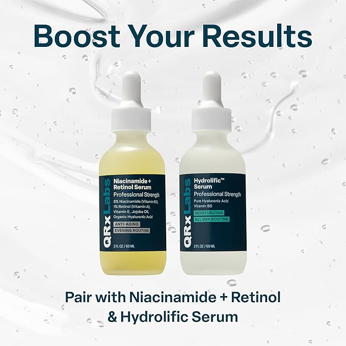 QRxLabs Peptide Complex Serum for Face - Collagen Booster with Hyaluronic Acid & Chamomile Extract - Reduces Wrinkles, Heals & Repairs Skin, Tightening Effect - Hyaluronic Acid Serum for Face