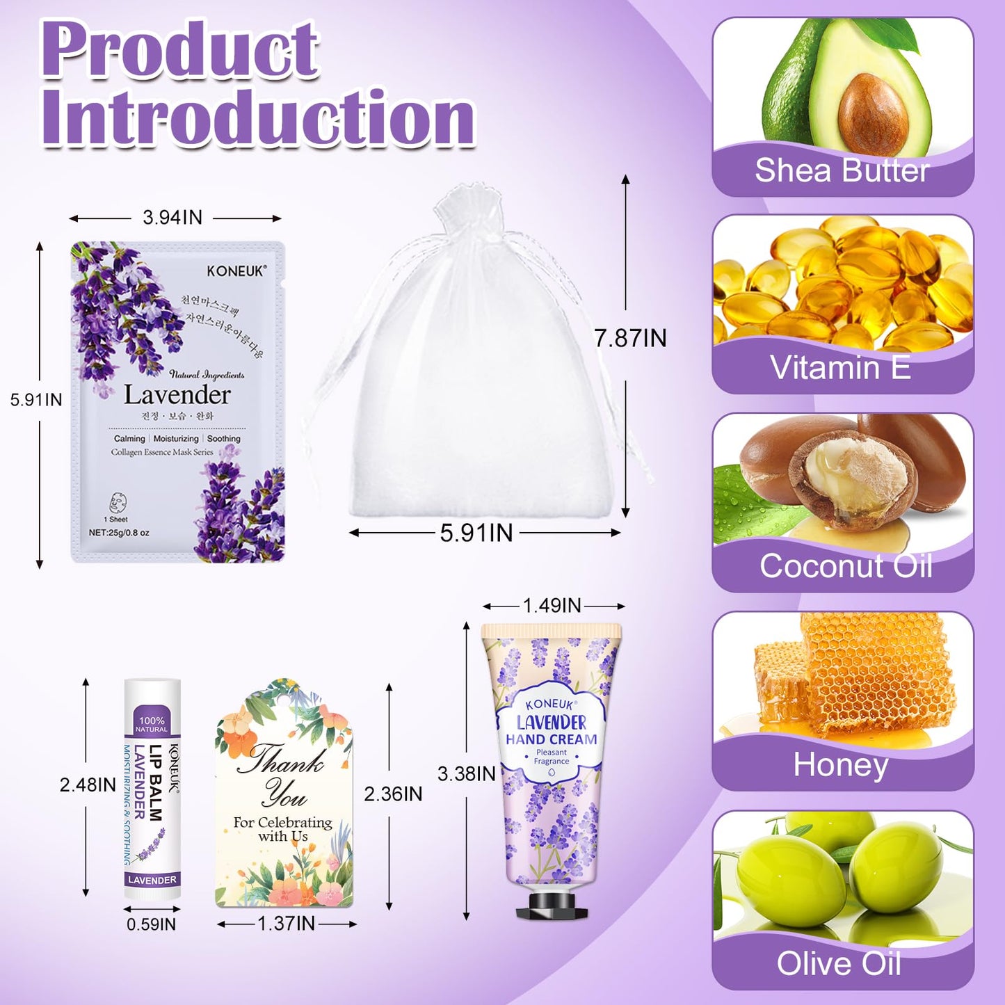 60 Pack Bulk Lip Balm, Facial Mask and Hand Cream Sets, Bridal Shower Favors, Thank You Gifts and Bridesmaid Gifts for Guests, Birthday Gifts, Adult Party Favors and Small Gifts for Women