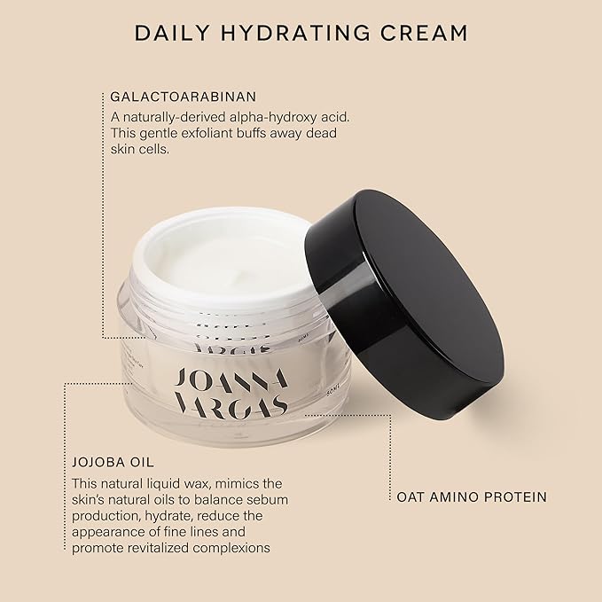 Joanna Vargas Daily Hydrating Face Cream For Women - Face Moisturizer for Radiant Soft Skin - Nourishing Day & Night Cream - Plumps & Smoothes the fine lines for Bouncier-Looking Complexion - 50ml