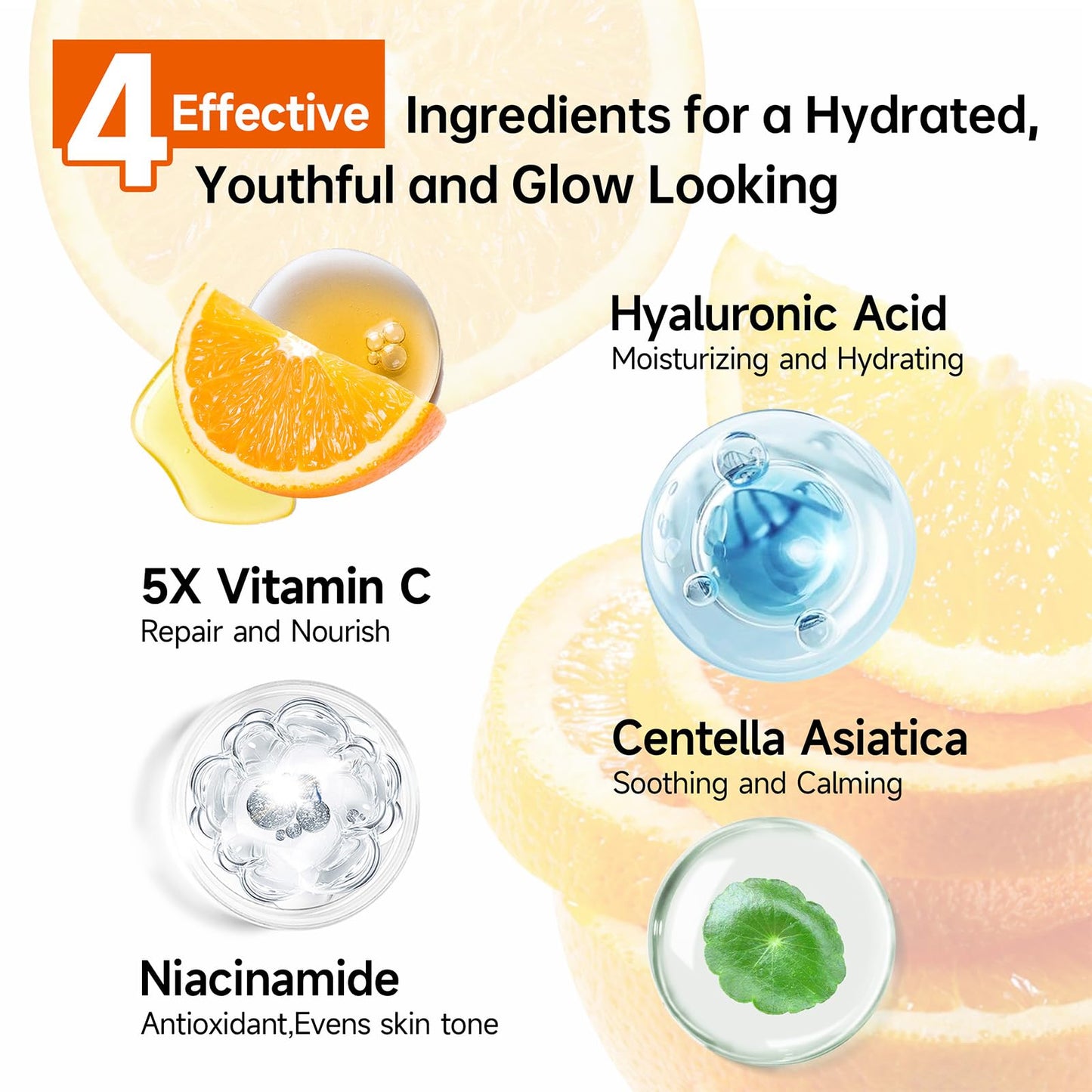 HONKLINK 6-Piece Hydrating Skincare Set with Vitamin C & Niacinamide,Face Care Kit Includes Toner, Faical Serum,Cleanser,Moisturizer, Eye Cream & Body Lotion | Unique Gift for Women