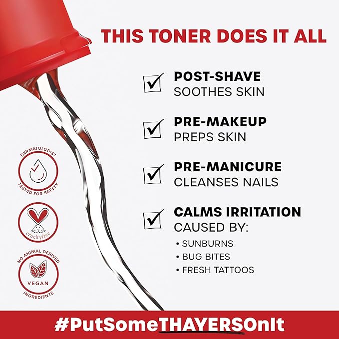 Thayers Alcohol-Free, Hydrating Rose Petal Witch Hazel Facial Toner with Aloe Vera Formula, Vegan, Dermatologist Tested and Recommended, 8.5 Oz (Pack of 2)