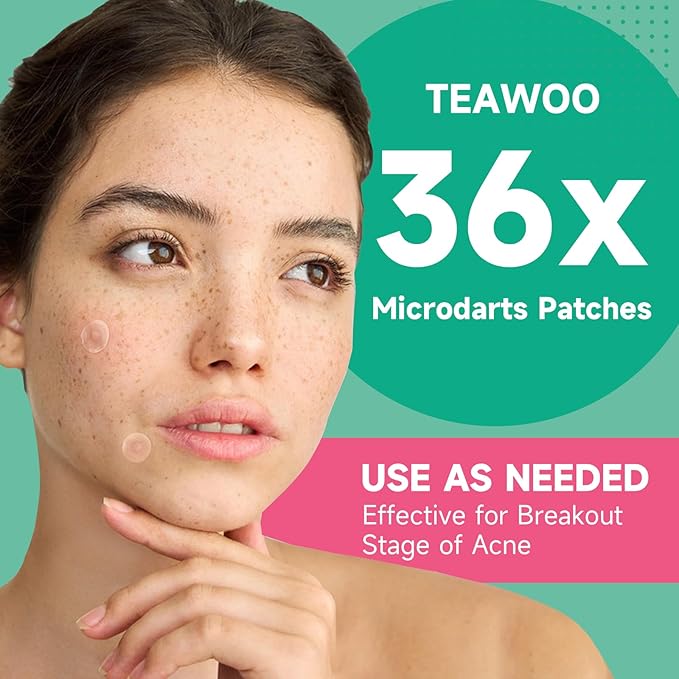 36-Count Microdart Acne Patches, Hydrocolloid Pimple Patches with Salicylic Acid & Madecossoside, Microdart Zit Patches for Deep Blemishes & Early Stage Acne (Patented)