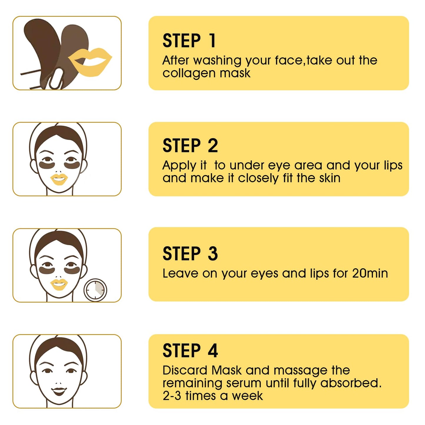 40 PCS Under Eye Patches and Gold Lip Mask 24K Gold Eye Mask for Puffy Eyes Collagen Lip Masks and Crystal Eye Mask Reducing Fine Lines for Women and Men