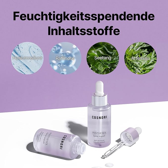 COSNORI Panthenol Barrier Ampoule - Strengthening Skin Barrier Face Serum - with Panthenol and Kakadu Plum Extract – Evens Skin Tone and Pigmentation – Irritation Free Formula, 1.01 fl.oz.