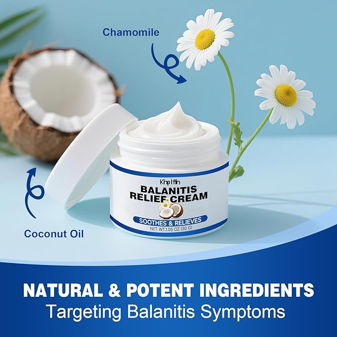 Balanitis Treatment for Men: Balanitis Relief Cream for Men's Intimate Health, Soothing Itch, Rashes, Redness, Irritation, and Swelling, 30g