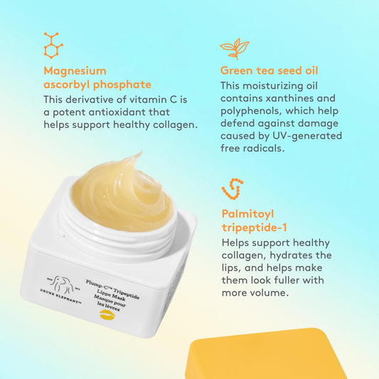 Drunk Elephant Plump-C Tripeptide Lippe Mask- 20 g/ 0.7oz - Clean Clinical Skincare - Cruelty-Free- Free of Essential Oils, Silicones, and Fragrance