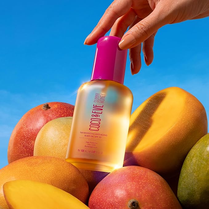 Coco & Eve Tan Boosting Anti-Aging Body Oil SPF20 - Tanning Accelerator Spray, UVA UVB Sun Protection | Moisturizing Outdoor Bronzing Enhancer with Natural Ingredients, Antioxidants (5.07 Fl Oz)