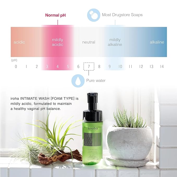 iroha Intimate Care-PH Balanced Daily Feminine Wash-Plant Based Vulva Hygiene-Moisturizing Natural Essential Oils-Refreshing Long Lasting Bergamot & Bitter Orange Scent, Made in Japan, 5 fl