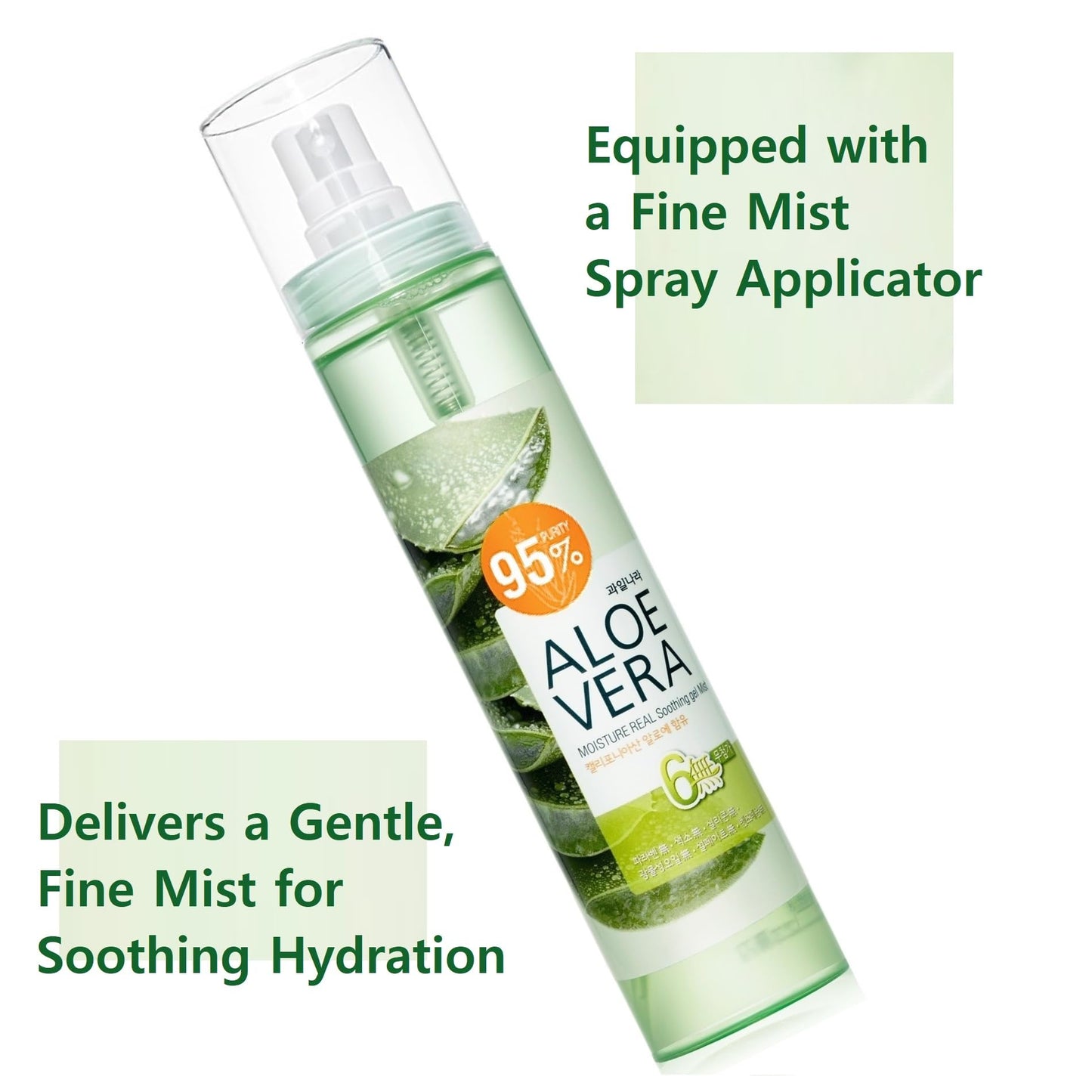 jNE California Grown Aloe Vera Soothing Gel Water | 4.23 Fl oz | 95% Pure | All-in-One for Face, Body, Hand, Hair | Korean Skin Care