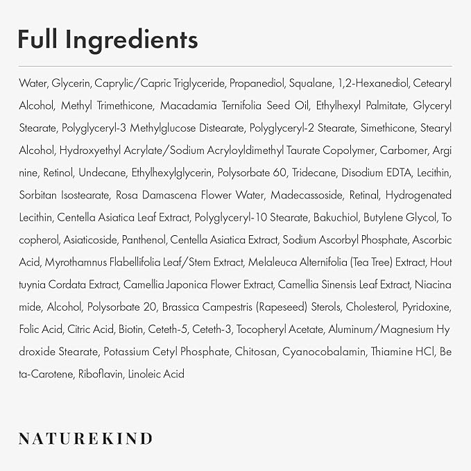 Repair Retinol Cream, Liposomal Retinol 0.1%, Bakuchiol, Retinal, niacinamide, Anti Aging for Face, Eye, Fine Lines & Wrinkles Treatment, Pure Vitamin A, Korean Skincare, 50g, 1.76 oz.