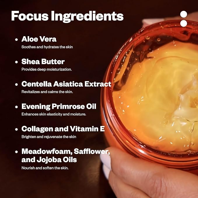 JustHuman Whip-it-up Jelly Cream - Deep Moisture Body Soother with Aloe Vera, Shea Butter, Centella Asiatica, Collagen & Vitamin E for Hydrated, Soft & Radiant Skin - 8.4 oz