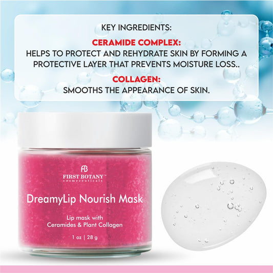 First Botany Lip Mask & Lip Balm - 2 in 1 Nourishing & Hydrating leave-on Overnight lip mask (pink)