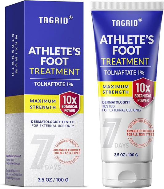 TAGRID Athletes Foot Treatment (3.5 OZ): Maximum Strength Antifungal Cream for Athletes Foot Fungus Jock Itch Ringworm Treatment for Humans - Anti Fungal Itch Cream for Itchy Skin Relief