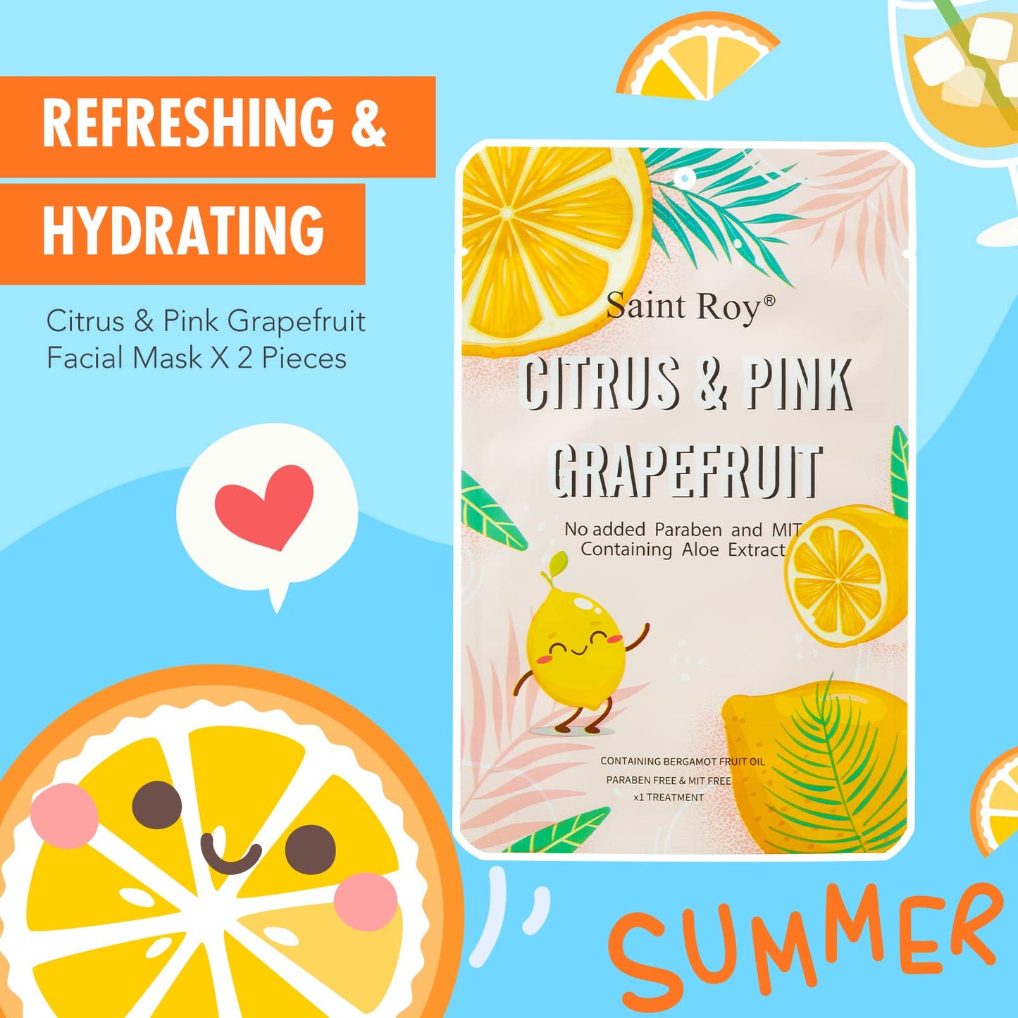 8 Pack Sheet Hydrating Face Masks Skincare for Women, Bulk Fruit Face Mask Skin Care, Facial Masks Set for All Skin Types, Christmas Birthday Gifts, Moisturising Sheet Mask, Soothe Facial Masks