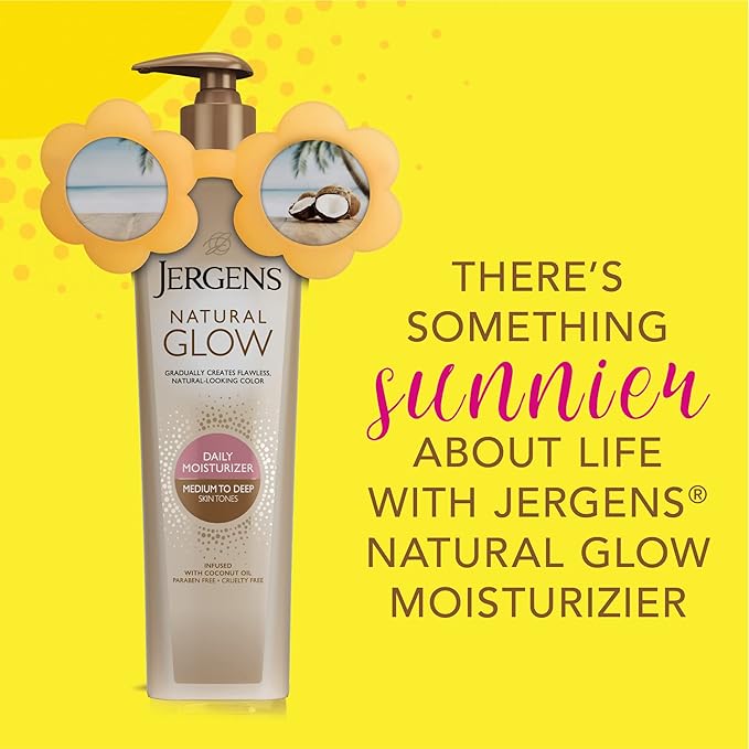 Jergens Natural Glow 3-Day Self Tanner for Medium to Deep Skin Tone & Natural Glow In-shower Lotion, for Fair to Medium Skin Tone, Wet Skin